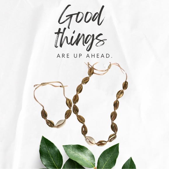 Gold shell necklace set - Picture 1 of 7